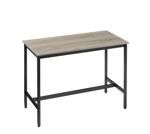 Rustic Grey Industrial Pub Dining Table Set for 6 - 7pc Bar Table w/ PU Leather Back Chairs, 47.2"L x 23.6"W x 35.4"H, Kitchen, Breakfast Nook, Living Room, Bar Area