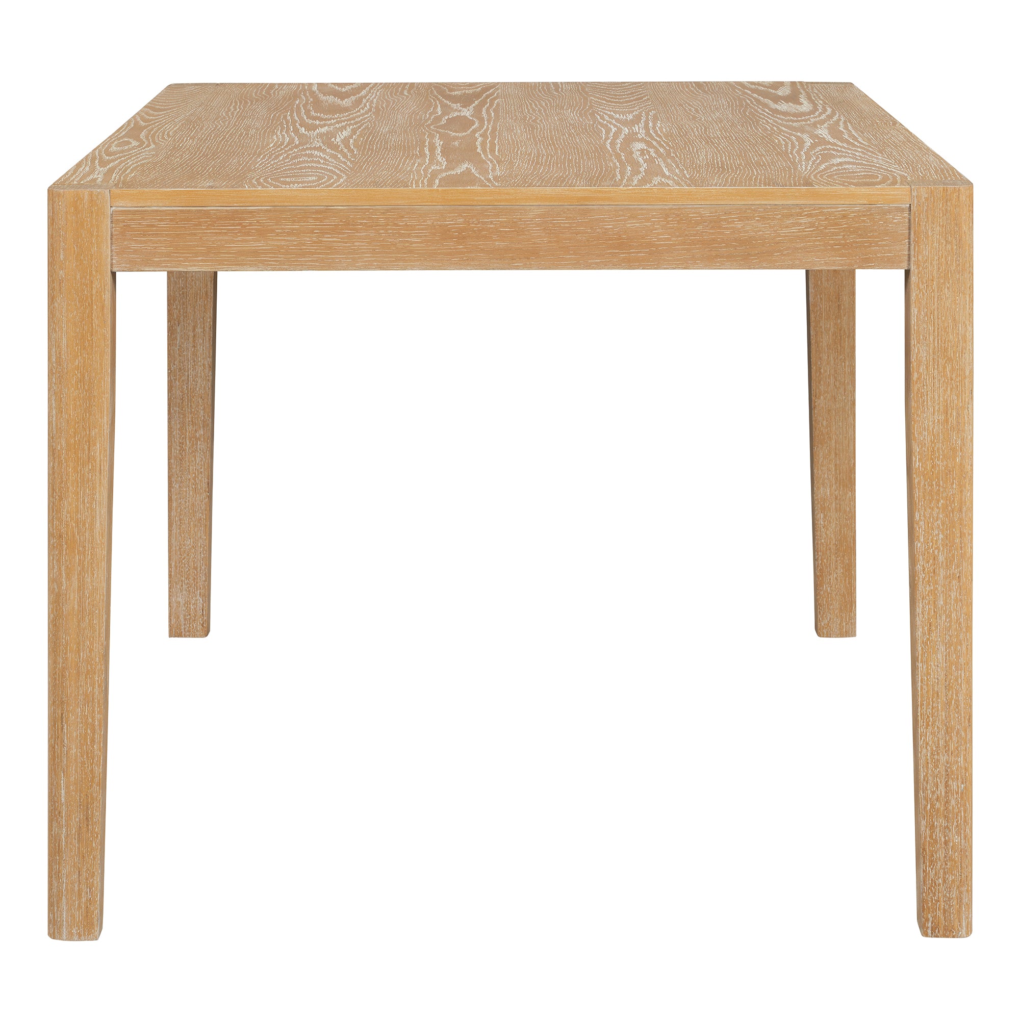 TREXM 7-Piece Retro Rectangular Wood Dining Table Set for 6 - Natural Oak Veneer & MDF with Upholstered Foam Chairs - Spacious Kitchen & Dining Room Furniture - Durable Solid Wood Legs