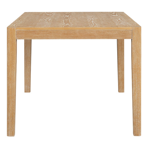 TREXM 7-Piece Retro Rectangular Wood Dining Table Set for 6 - Natural Oak Veneer & MDF with Upholstered Foam Chairs - Spacious Kitchen & Dining Room Furniture - Durable Solid Wood Legs