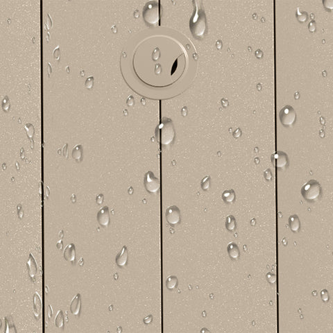 7-Piece Outdoor Patio Dining Set: 53" Round Metal Table & 6 Stackable Sandstone Chairs for Garden, Lawn, Backyard Deck - Durable, Weather-Resistant, Casual Style