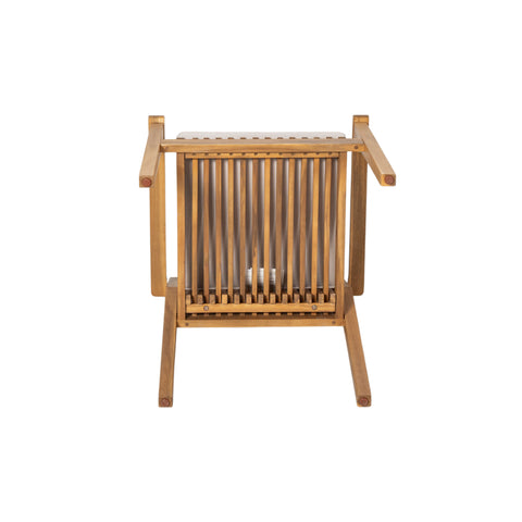 Durable 5-Piece Acacia Wood Patio Furniture Set: Natural Table & 4 Beige Cushioned Chairs for Outdoor Dining, Garden, Deck - Heavy-Duty, All-Weather, 69" Table, 400lb Chairs