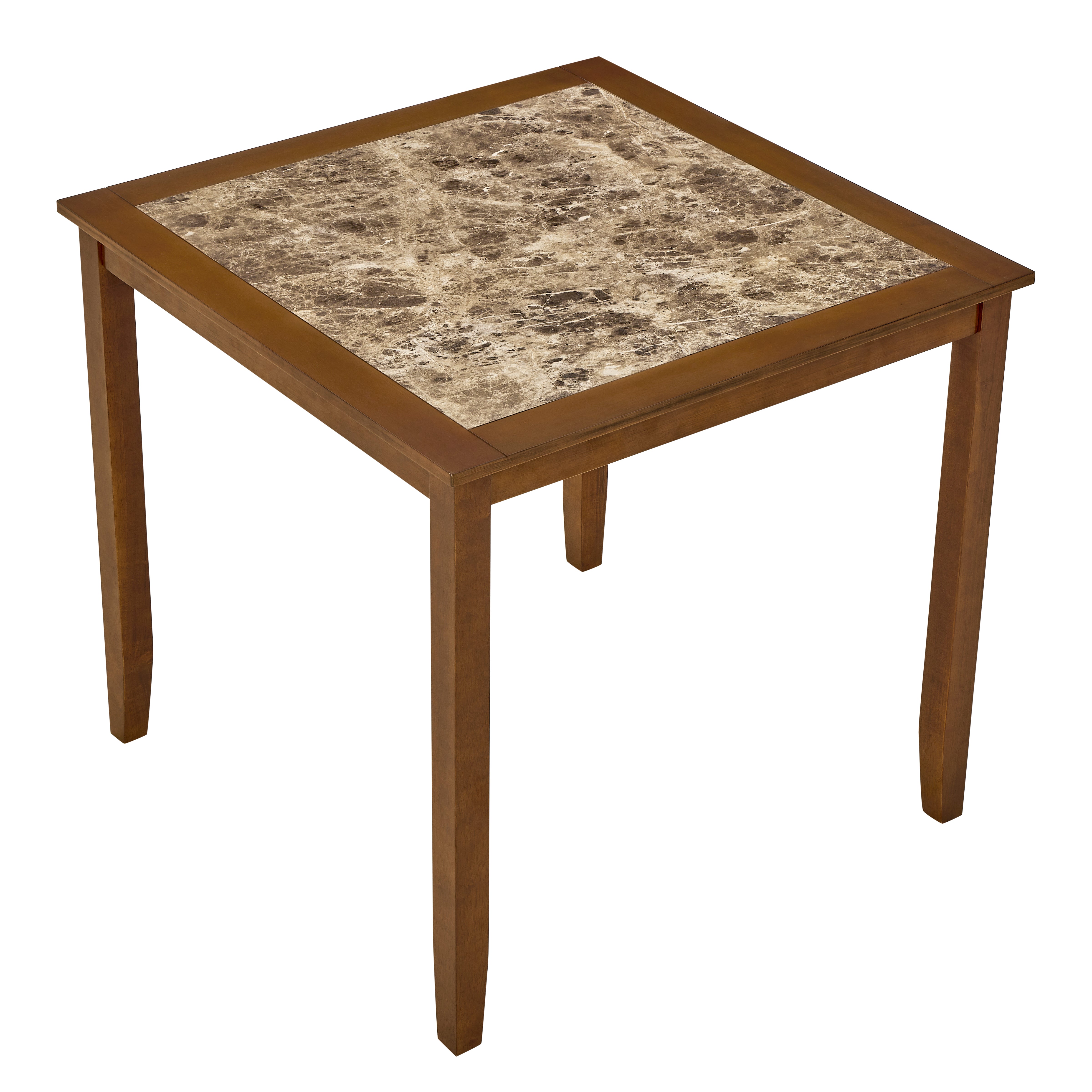 Retro Brown 5-Piece Dining Table Set with 4 Ergonomic Chairs, Space-Saving Design for Kitchen & Living Room, MDF & Rubber Wood, Easy Assembly