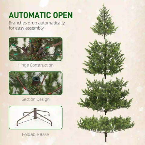 9ft Sparse Artificial Christmas Tree - Realistic Cedar Design, 4306 PE Tips, Hinged Branches, Flame Retardant, Steel Stand - Indoor Holiday Decor, Green, 106.3" H
