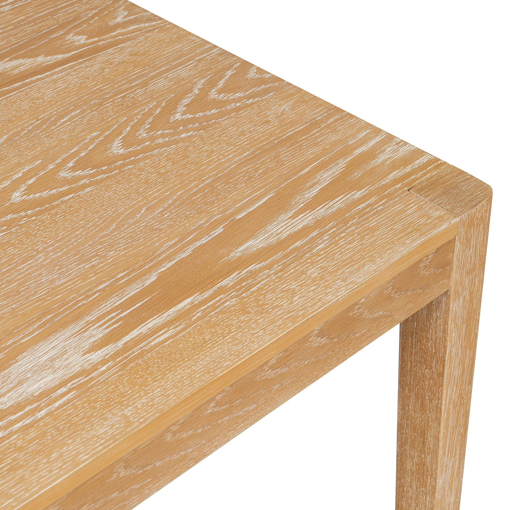 TREXM 7-Piece Retro Rectangular Wood Dining Table Set for 6 - Natural Oak Veneer & MDF with Upholstered Foam Chairs - Spacious Kitchen & Dining Room Furniture - Durable Solid Wood Legs