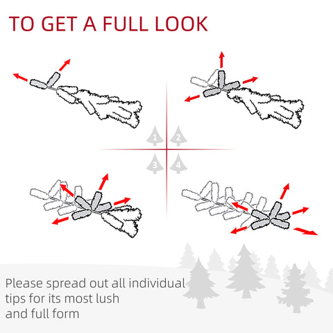 HOMCOM 4-Piece Prelit Christmas Decor Set: 3ft Green Trees, Garland &amp; Wreath with Warm White LEDs, Red Berries, Pine Cones for Indoor/Outdoor Entryway