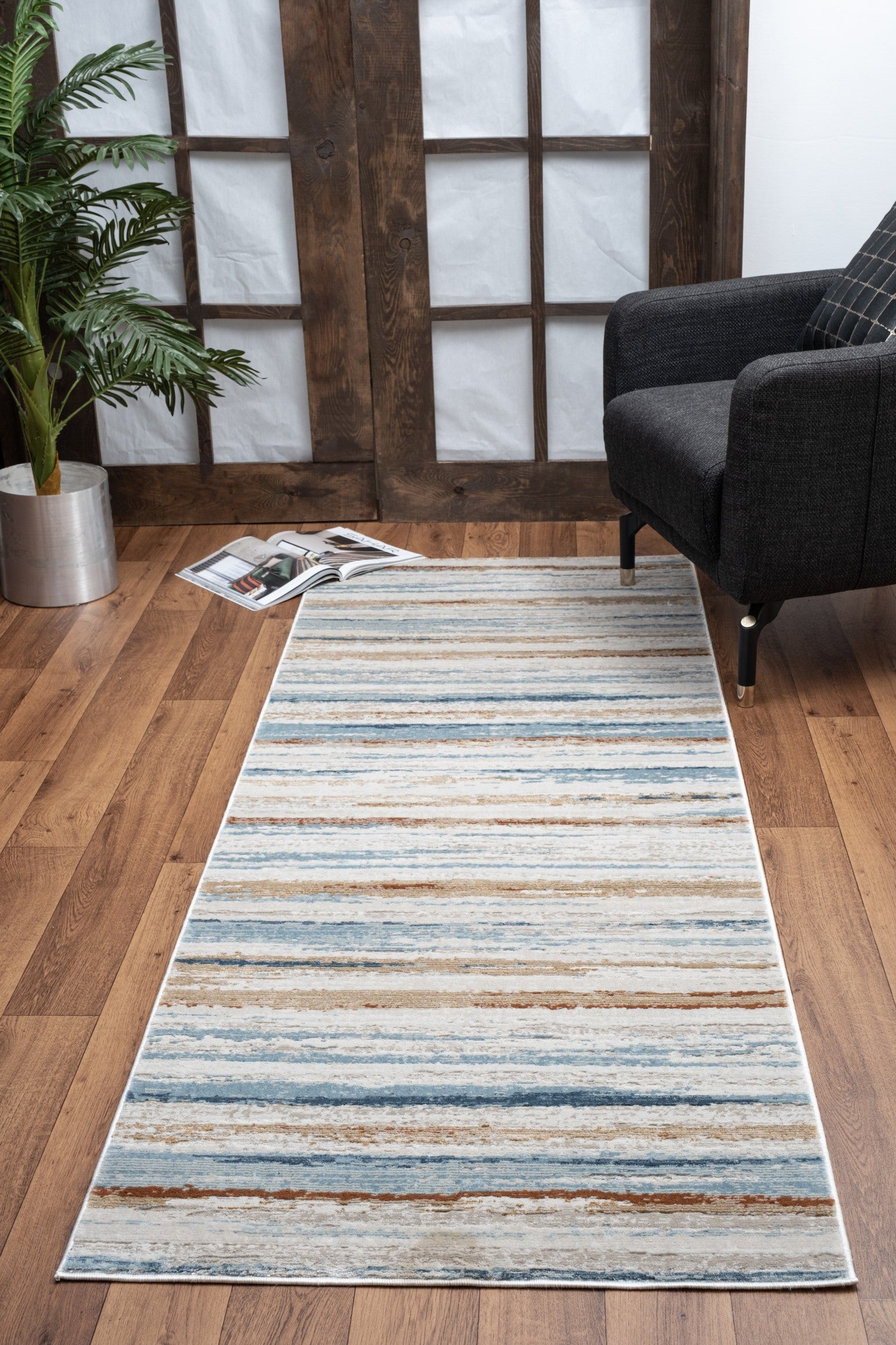 Elegance GC Abstract Pattern Area Rug | 5'3" x 7'3" Ivory Polyester | Durable, Stain-Resistant for Living Room, Bedroom, High Traffic Areas | Soft, Low Pile | Made in Turkey