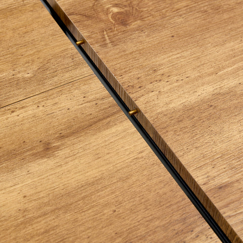 Modern Extendable Round Wood MDF Dining Table Set with 4 PU Cushioned Armless Chairs, Wood Brown, Seats 4, Perfect for Kitchen &amp; Dining Room Gatherings