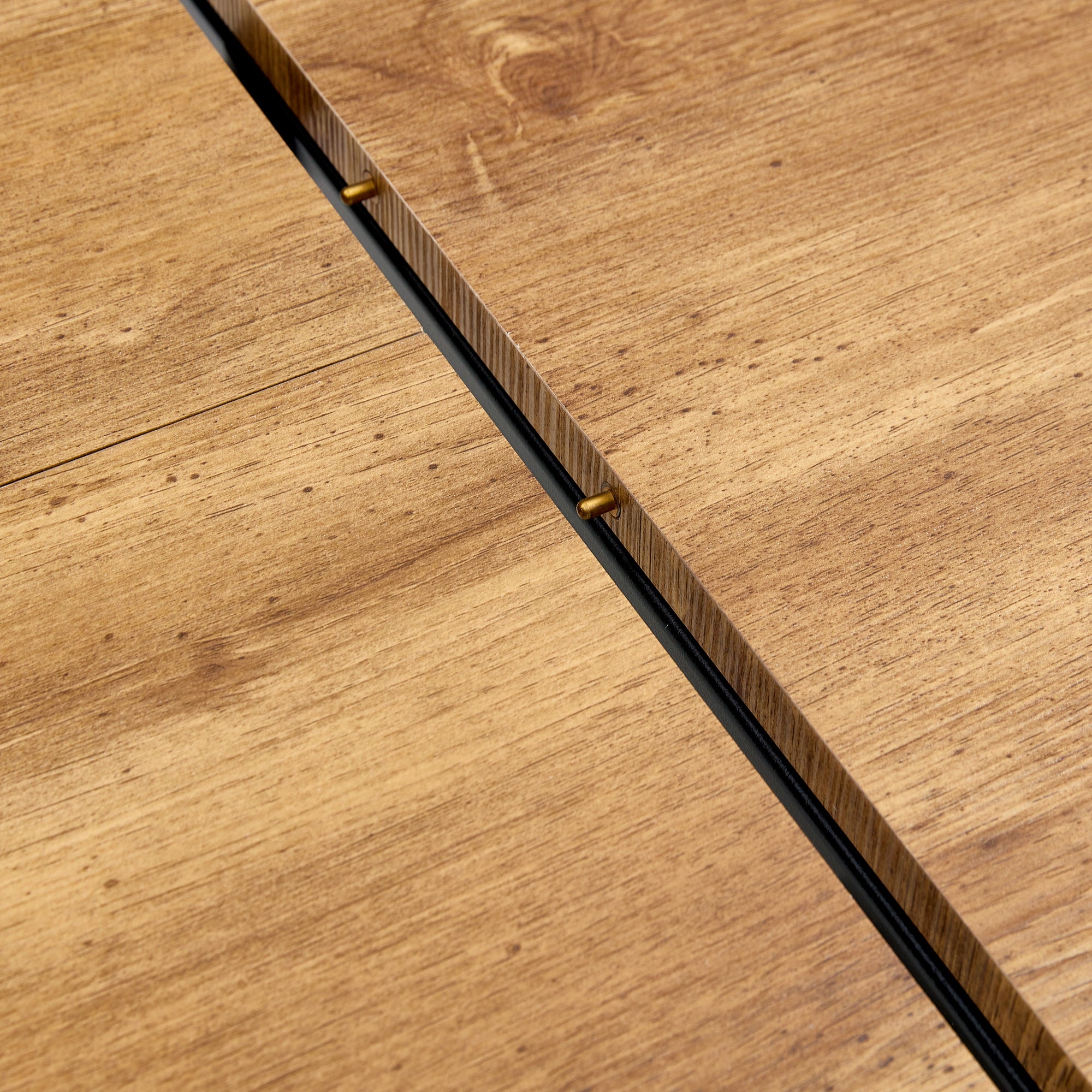 Modern Extendable Round Wood MDF Dining Table Set with 4 PU Cushioned Armless Chairs, Wood Brown, Seats 4, Perfect for Kitchen &amp; Dining Room Gatherings