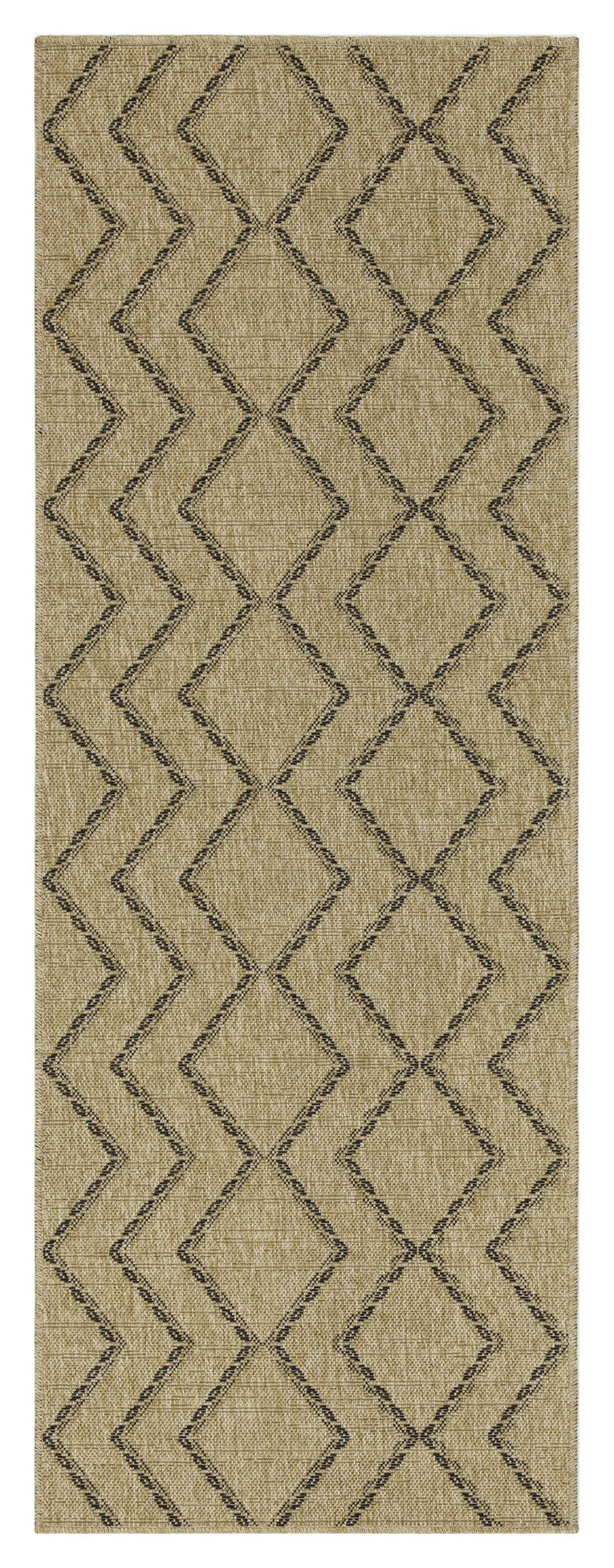 Earth Collection Jute/Black 7'10" x 10'3" Indoor/Outdoor Area Rug - Durable Polypropylene, Stain Resistant, Easy Clean, Flatweave for Entryways & High Traffic Areas