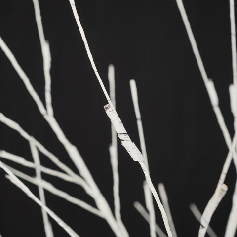 Set of 3 Lighted White Birch Trees (4ft, 5ft, 6ft) with 216 Warm White LEDs - Flexible Artificial Trees for Indoor/Outdoor Holiday &amp; Party Decoration