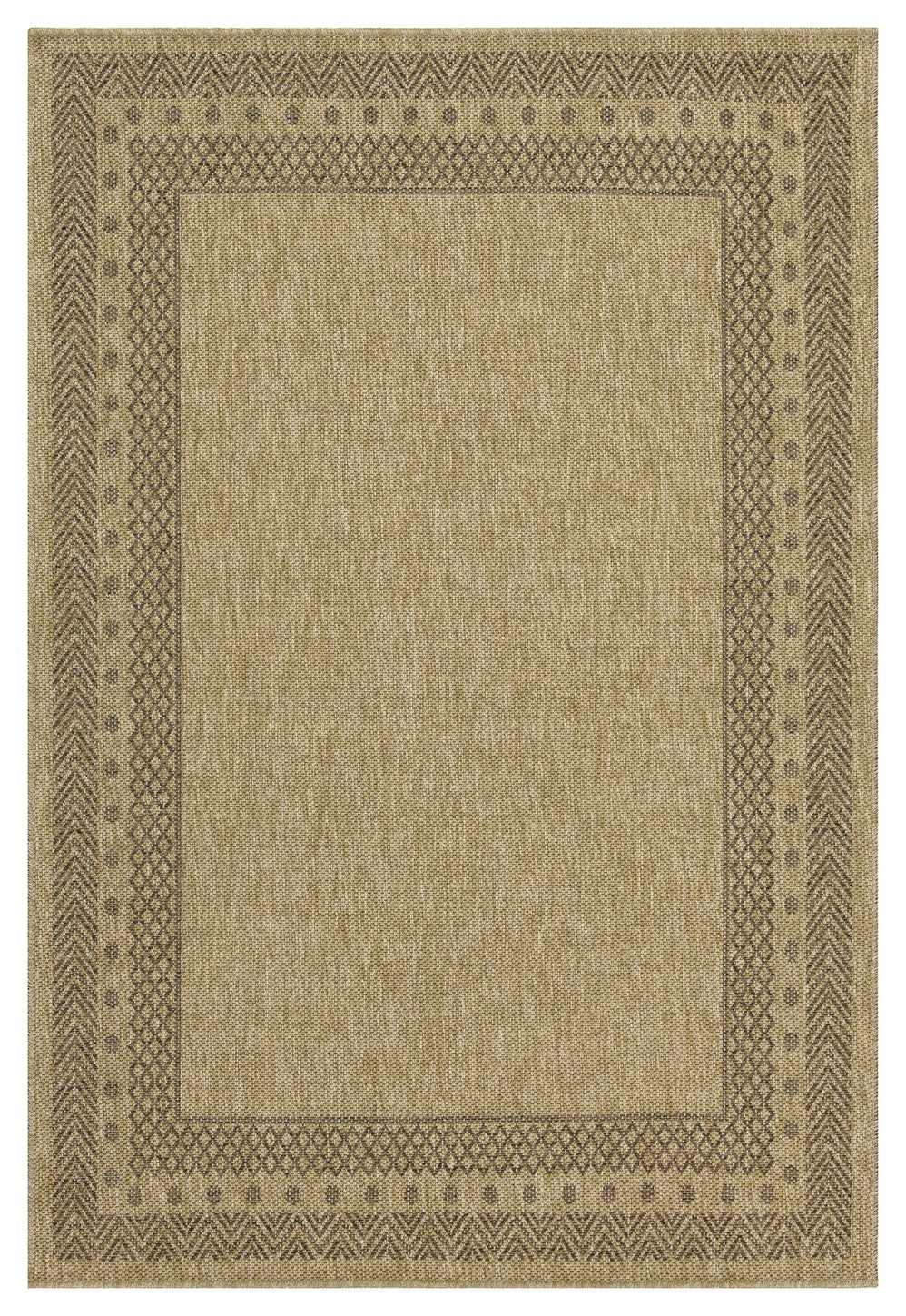 Earth Collection Jute Mocha 7'10" x 10'3" Indoor/Outdoor Area Rug - Durable Polypropylene, Stain-Resistant, Flatweave, Easy Clean, Made in Turkey