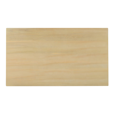 TOPMAX 7-Piece Solid Rubberwood Dining Set: 63.4" Natural Table &amp; 6 Upholstered Beige Chairs for Dining Rooms, Space-Saving Tuck-Away Design, Seats 6, Modern Farmhouse Style