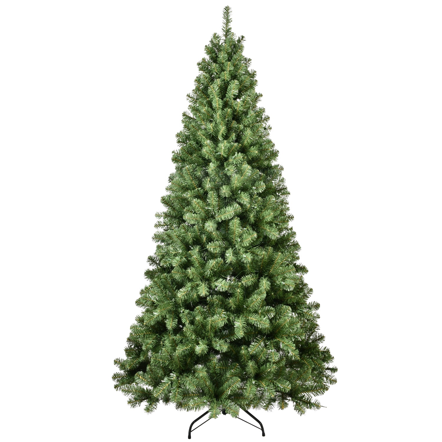 9ft Pre-Lit Green PVC Christmas Tree with 650 UL Warm White Lights, 1930 Full Tips, Auto-Unfold Memory Wire, Easy Assembly, Stable Metal Stand for Festive Holiday Home Decor