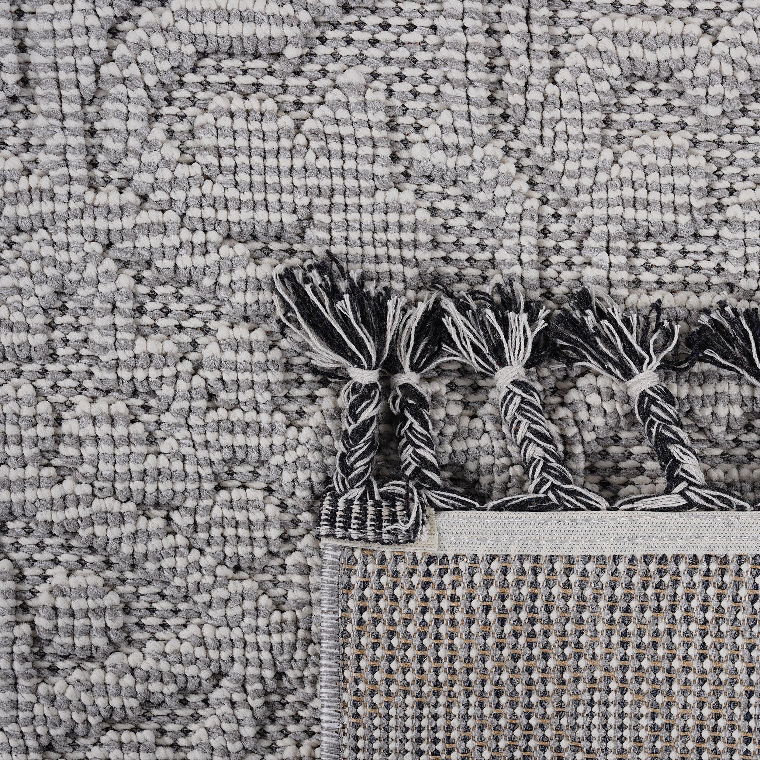 Guros Collection 2'x8' White/Ivory Medallion Runner Rug - Stain-Resistant Polypropylene, Low Pile, Durable Indoor/Outdoor Hallway & Entryway Accent