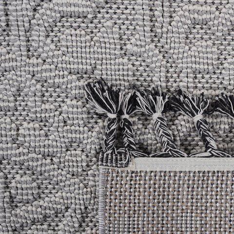 Guros Collection 6x9 Medallion Area Rug - White/Ivory, Stain-Resistant Polypropylene for Indoor/Outdoor Use, Kid & Pet-Friendly, Medium Pile (0.28")