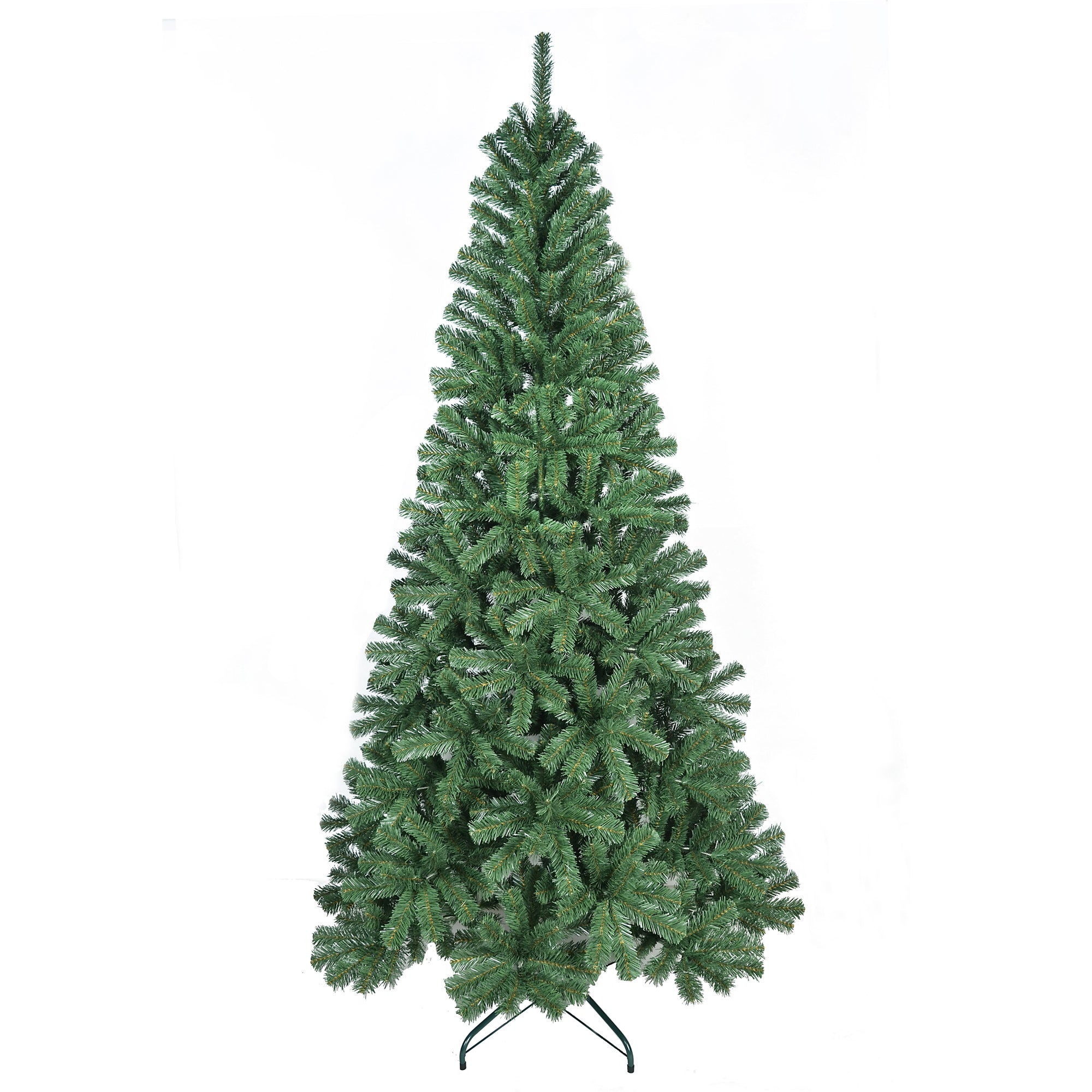 6FT Full Artificial Christmas Tree - Lush Green PVC with 500 Tips, Hinged Branches &amp; Sturdy Metal Stand - Compact Holiday Decor for Office, Apartment, Parties