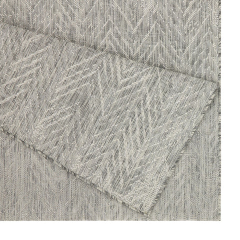 Sunshine GC_HAR2012 Silver 2'7"x7'3" Indoor/Outdoor Flatweave Polypropylene Area Rug, Stain-Resistant, Easy Clean, Durable, Made in Turkey