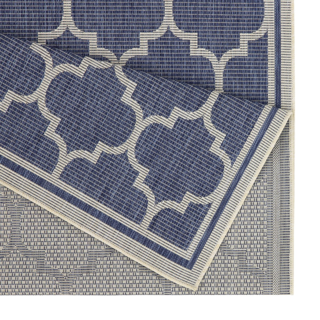 Sunshine GC Blue Trellis Indoor Outdoor Area Rug | Durable Polypropylene, Stain Resistant, Easy Clean 2'7" x 7'3" for Patio, Living Room, Entryway, Turkey