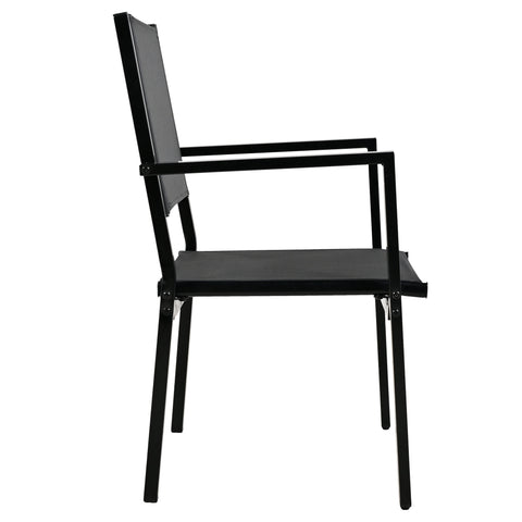 U-Style 6-Seater Outdoor Dining Set: Durable Steel Patio Furniture, Modern Black Balcony & Backyard Table & Chairs, 58.3" W, Easy Assembly, Residential Use