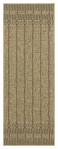 Earth Collection 5'3"x7'3" Natural & Black Polypropylene Indoor/Outdoor Area Rug - Stain Resistant, Flatweave, Easy Clean Patio & Deck Accent