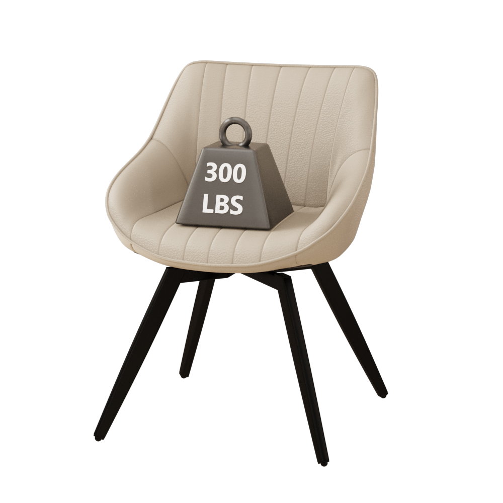 29.5" Modern Round MDF Coffee Table with Storage &amp; 2 Ergonomic PU Dining Chairs - Beige/Wood Finish, Black Metal Legs - Ideal for Kitchen, Living Room, Office Home Use