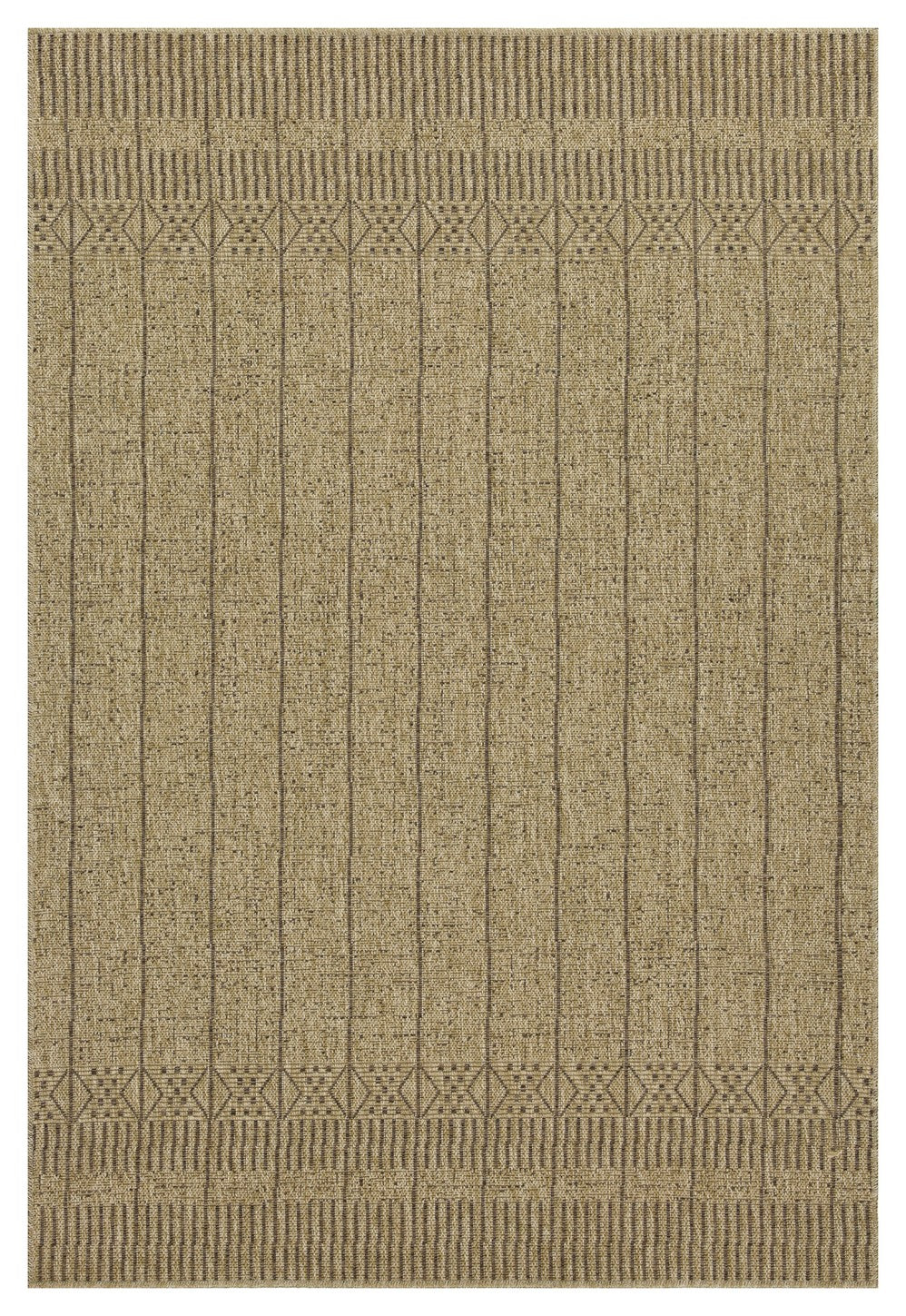 Earth GC Jute/Mocha 2.6x7.2 ft Indoor Outdoor Area Rug - Durable Polypropylene, Stain Resistant, Flatweave for Patio, Deck, Entryway, Living Room, Kid & Pet Friendly
