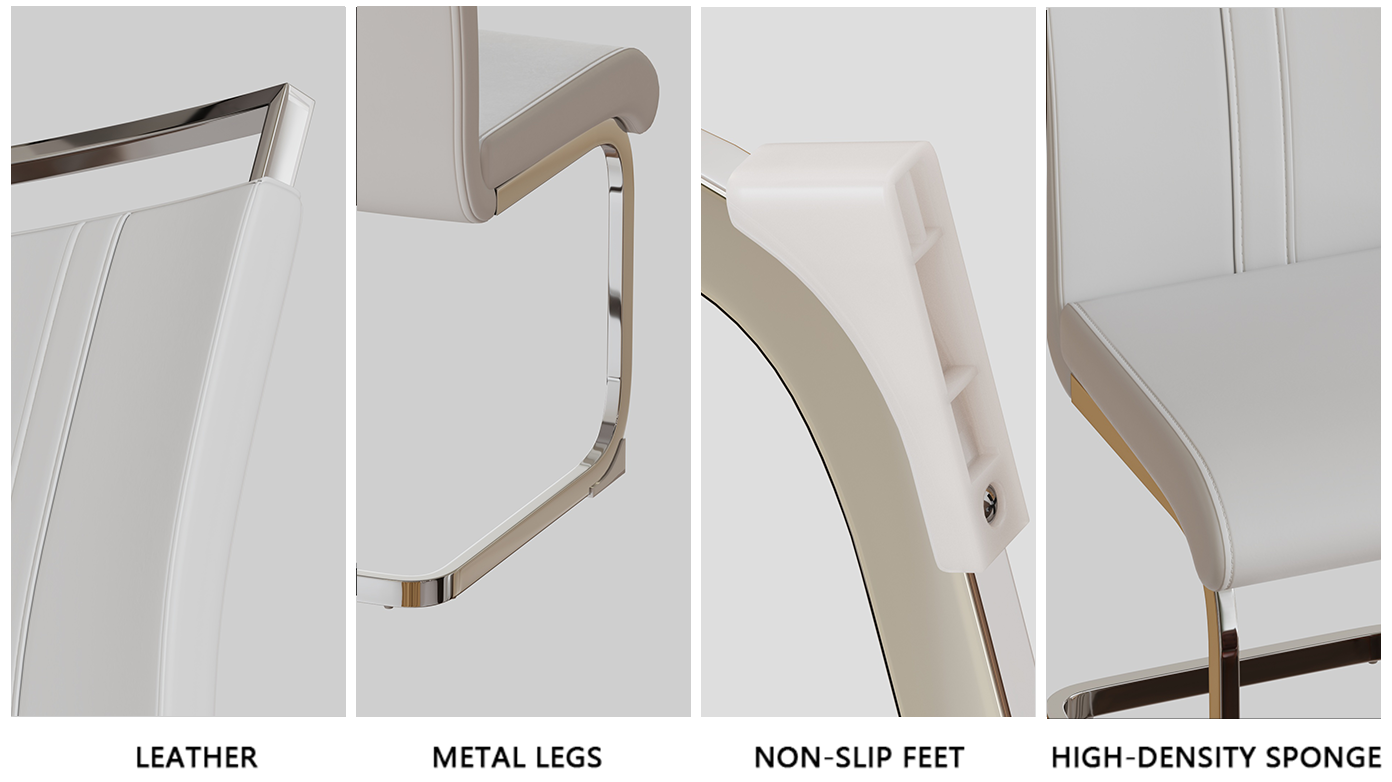 31.5" White Round Tulip Dining Table Set for 2-4 People, MDF Top & Base with 2 White PU Leather Metal Leg Chairs, Modern Kitchen & Small Space Furniture