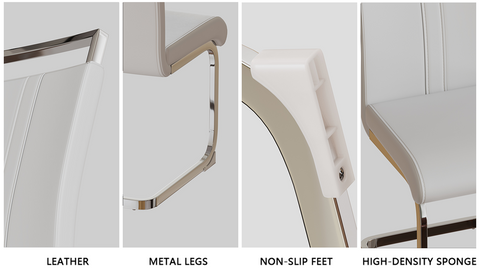 31.5" White Round Tulip Dining Table Set for 2-4 People, MDF Top & Base with 2 White PU Leather Metal Leg Chairs, Modern Kitchen & Small Space Furniture