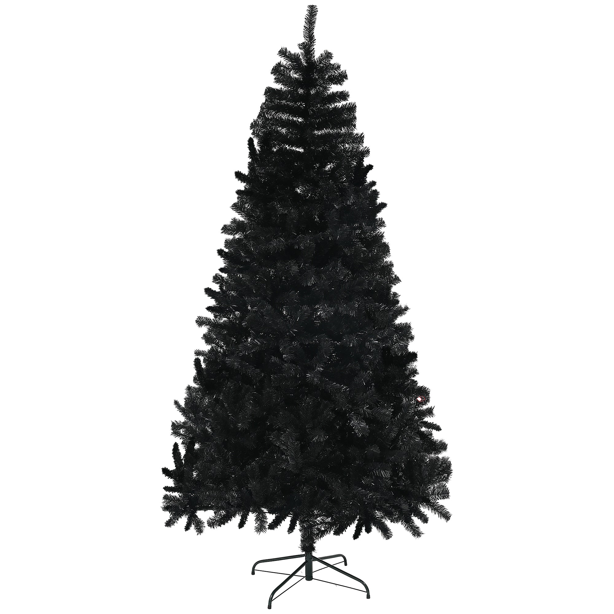 HOMCOM 9ft Black Artificial Christmas Tree, Unlit Xmas Tree with 2132 Branch Tips &amp; Auto Open Design, Flame-Retardant, Steel Base for Home &amp; Office Holiday Decor