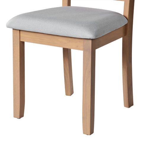 Farmhouse 5-Piece Extendable Dining Set: Natural Drop Leaf Table & 4 Upholstered Chairs for Small Kitchens, Solid Wood & MDF, Space-Saving Design