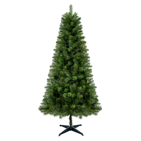 6FT Classic Green Artificial Christmas Tree | 490 Full PVC Tips | Unlit Holiday Decor for Home, Office, Dorm | Stable 4-Leg Stand | Indoor Seasonal Decoration