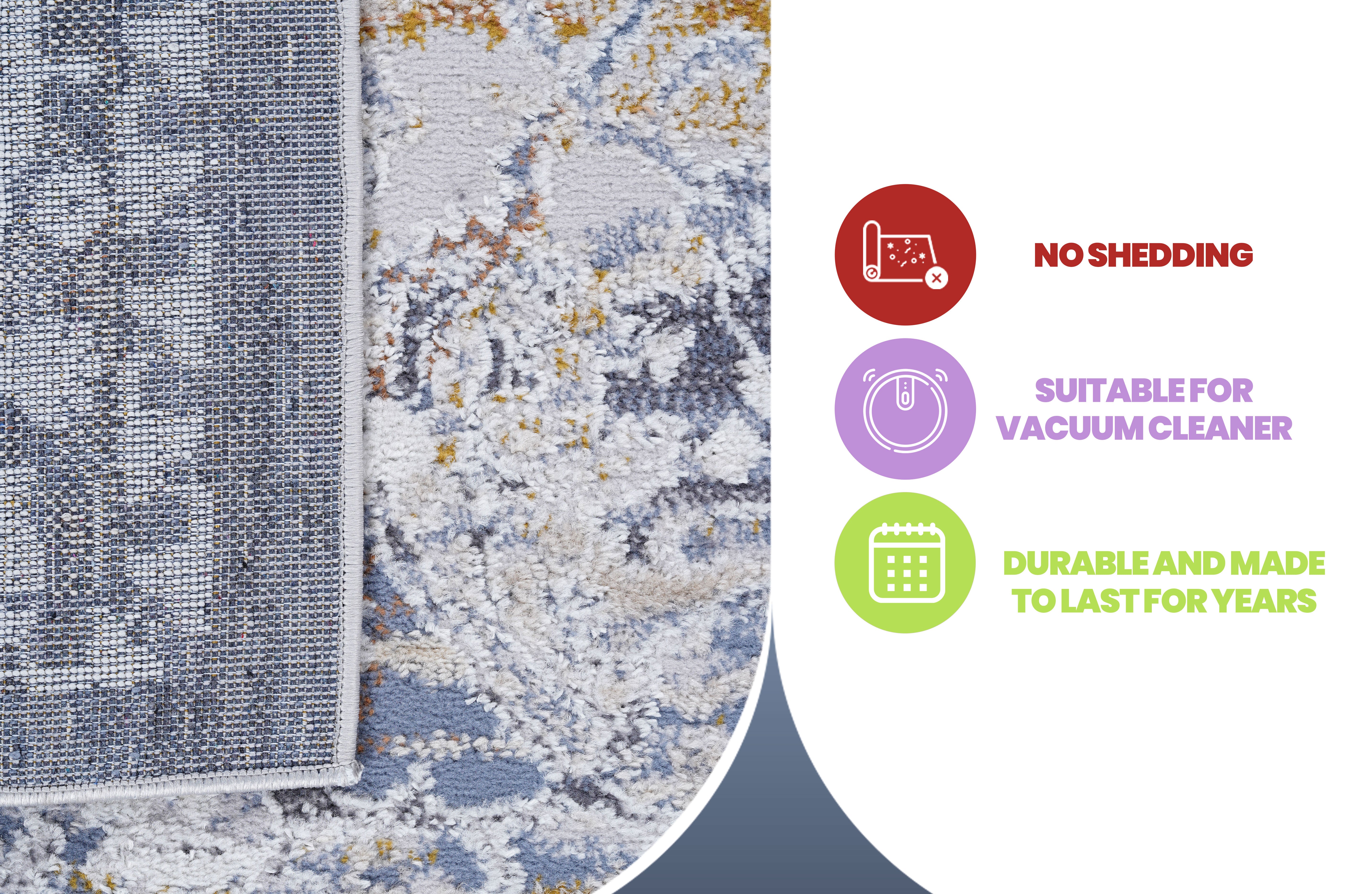 PAYAS Collection 8x10 Ivory & Grey Traditional Area Rug - Stain Resistant, Non-Shedding Polyester for Living Room, Bedroom, Entryway, Office, Kid & Pet Friendly, Durable, Medium Pile, Latex-Free Cotton Backing