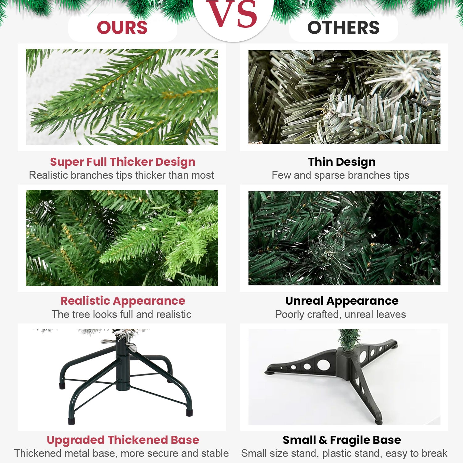 9ft Pre-Lit Artificial Christmas Tree | 750 Warm White LEDs | 2968 Realistic PE+PVC Tips | Hinged Green Full Xmas Tree with Metal Stand for Cozy Home Holiday Decor