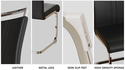 31.5" White Tulip Round Dining Table Set for 2-4, MDF Top & Base with 2 Black PU Leather Metal Leg Chairs - Modern Kitchen & Small Space Furniture