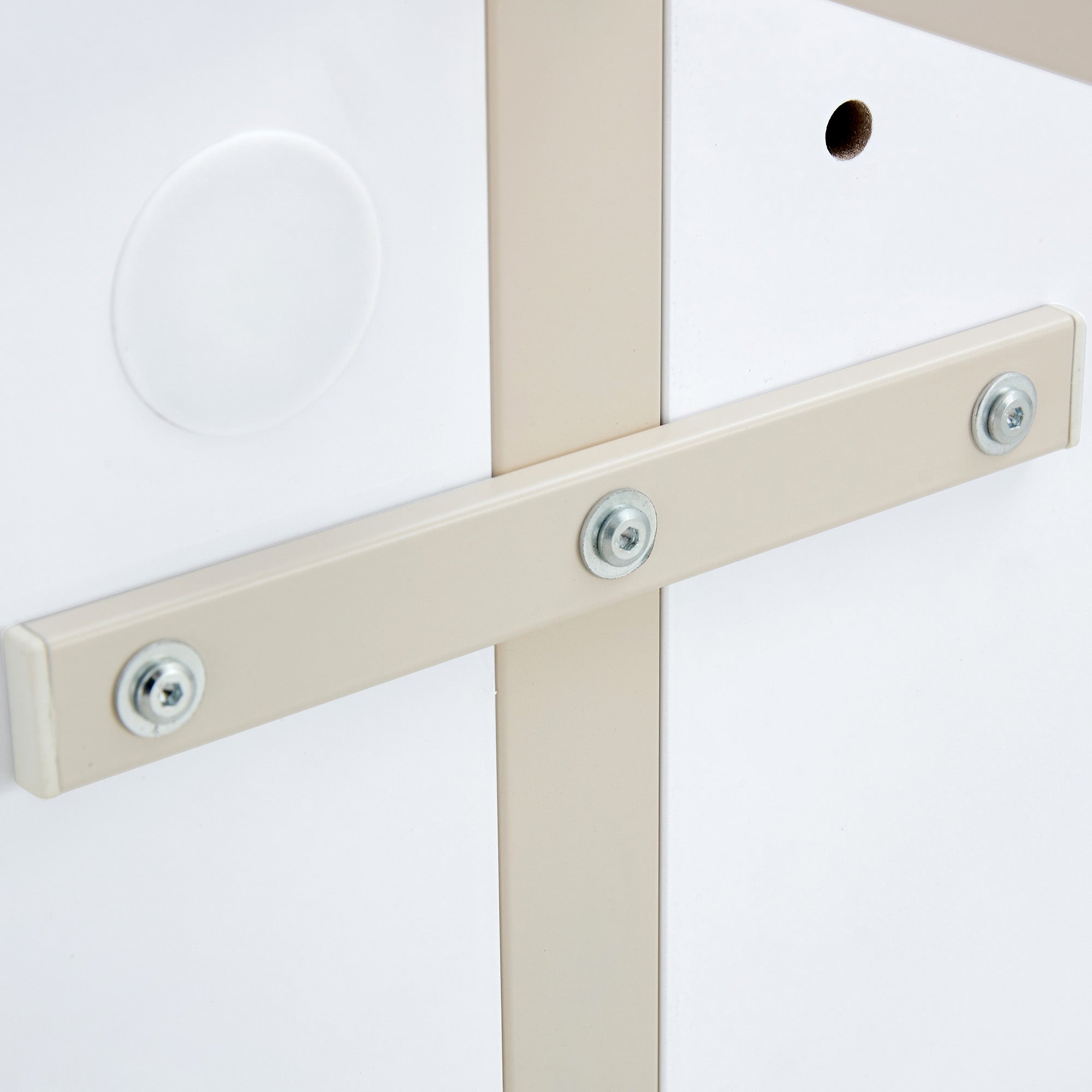 55" Cream-Style White MDF Dining Table Set with 6 Black PU Chairs & Silver Metal Legs - Modern Kitchen Furniture for Family Meals, Seats 6, Durable & Easy Assembly