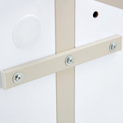 55" Cream-Style White MDF Dining Table Set with 6 Black PU Chairs & Silver Metal Legs - Modern Kitchen Furniture for Family Meals, Seats 6, Durable & Easy Assembly