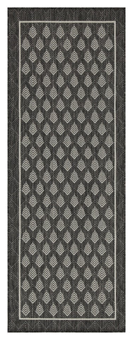 Sunshine GC_HAR2008 Anthracite Polypropylene Indoor/Outdoor Area Rug - 7'10" x 10'3" Flatweave, Stain-Resistant, Easy-Clean for Patio, Deck, Living Room, Entryway