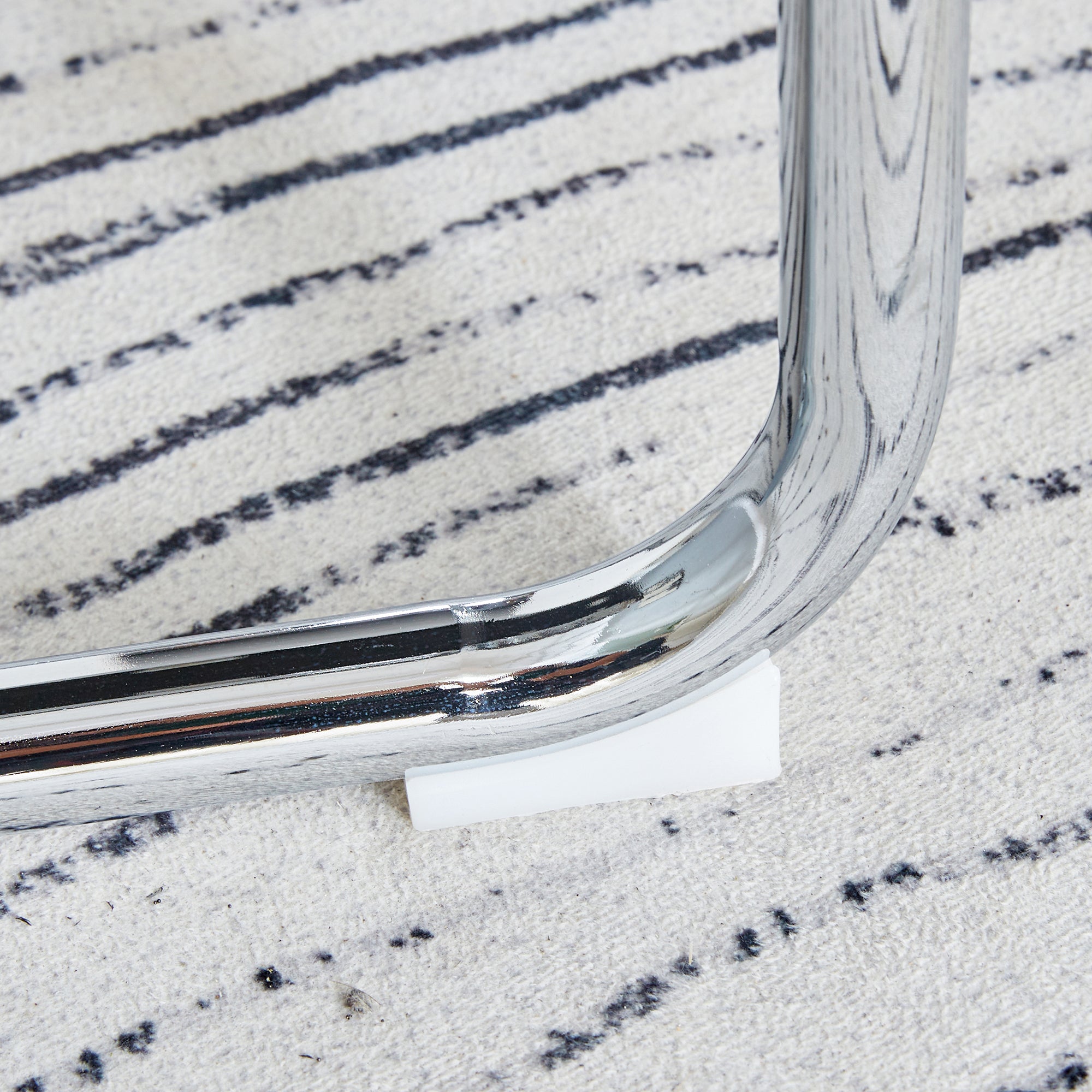 Modern Minimalist Dining Table & Chair Set | Imitation Marble Glass Top | Stainless Steel Legs | Comfortable PU Seats | Ideal for Dining Room, Kitchen, Parties | Easy Assembly | Silver | DT-69