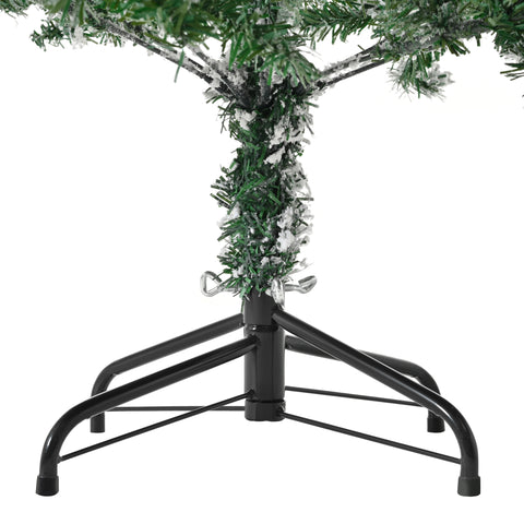 Snow Flocked 8FT PE PVC Mixed Christmas Tree - Lifelike Hinged Xmas Tree, Lush Full Appearance, Sturdy Metal Base, Easy Assembly, White, Perfect for Festive Home Decor & Parties