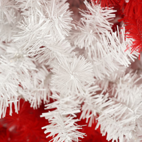 6ft Candy Cane Christmas Tree with 300 Warm White LED Lights & 900 Bendable Branches, Premium PVC Holiday Decoration for Home, Parties, Indoor Xmas Decor