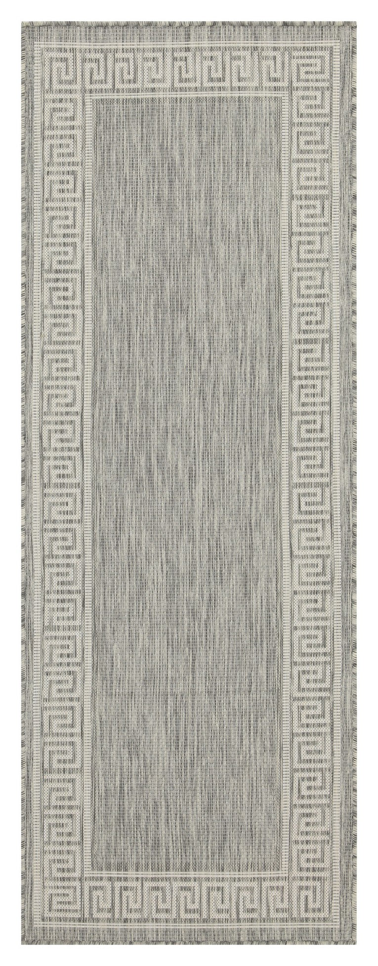 Sunshine GC_HAR2003 Silver 5'3" x 7'3" Indoor/Outdoor Area Rug - Durable Polypropylene Flatweave, Stain Resistant, Easy Clean, Patio, Deck, Living Room, Turkey