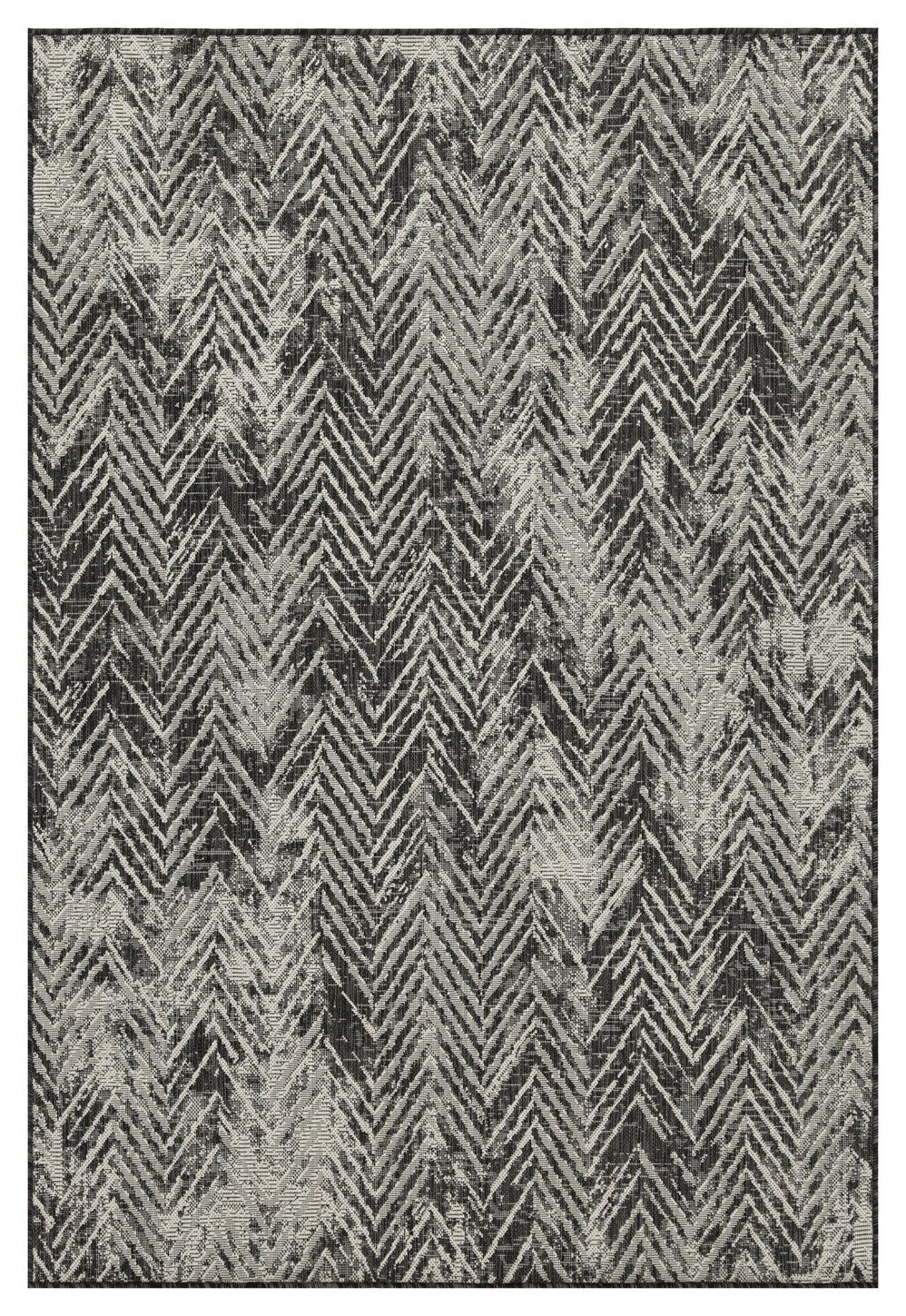 Sunshine GC_HAR2011 Anthracite 7'10" x 10'3" Indoor/Outdoor Area Rug - Durable Polypropylene, Stain Resistant, Flatweave for Entryways, Kid &amp; Pet Friendly