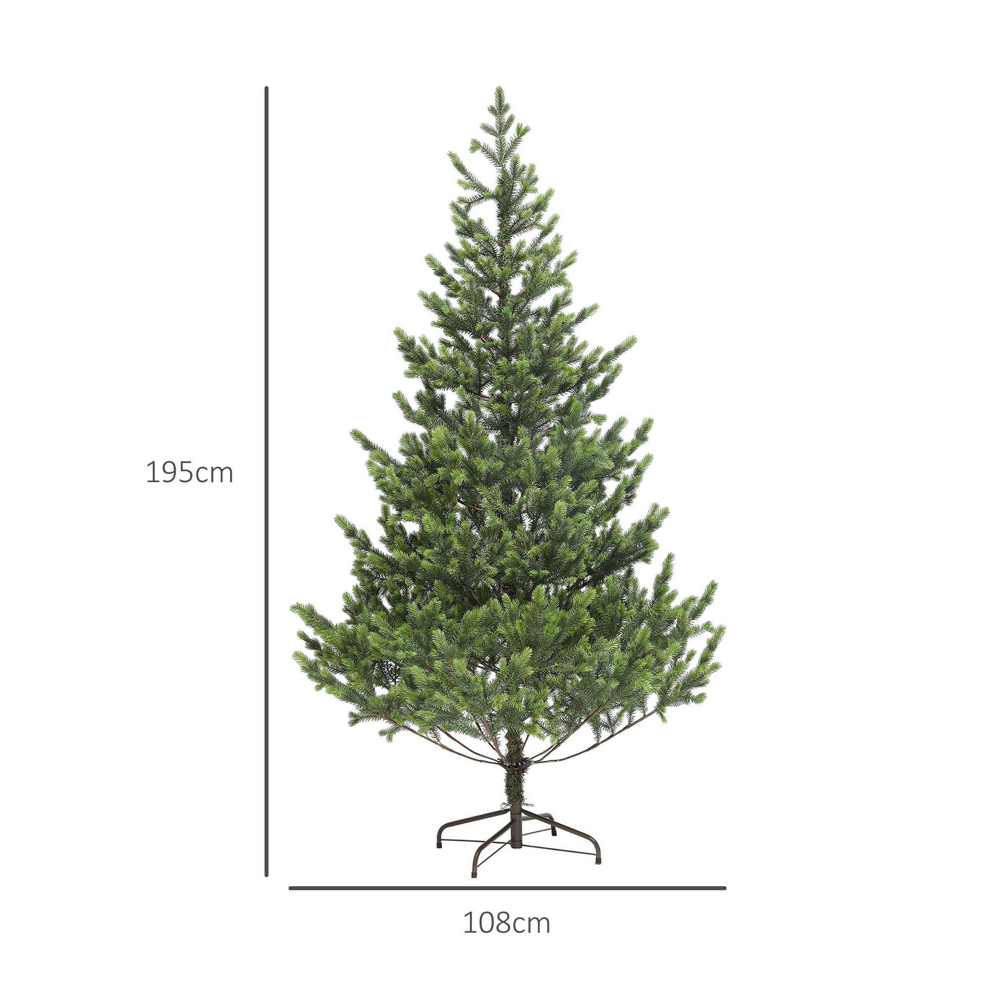HOMCOM 6ft Sparse Cedar Artificial Christmas Tree - Realistic PE Needles, Hinged Design, Flame Retardant Green Xmas Tree for Home & Office Holiday Decor, 76.8"H