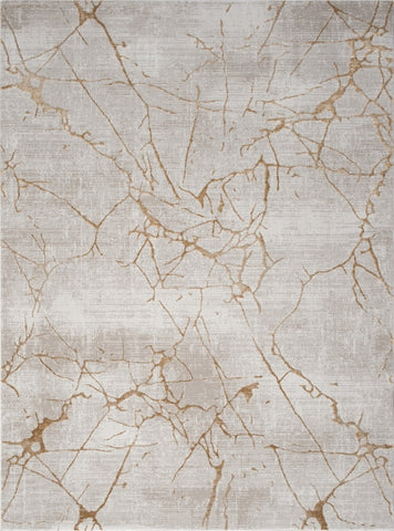Elegance GC_CNC6004 Beige 5'3" x 7'3" Area Rug | Modern Polyester Artistry for Living Room, Dining Room, Entryway | Low Pile, Durable Jute Backing, Easy Care | Turkish Made