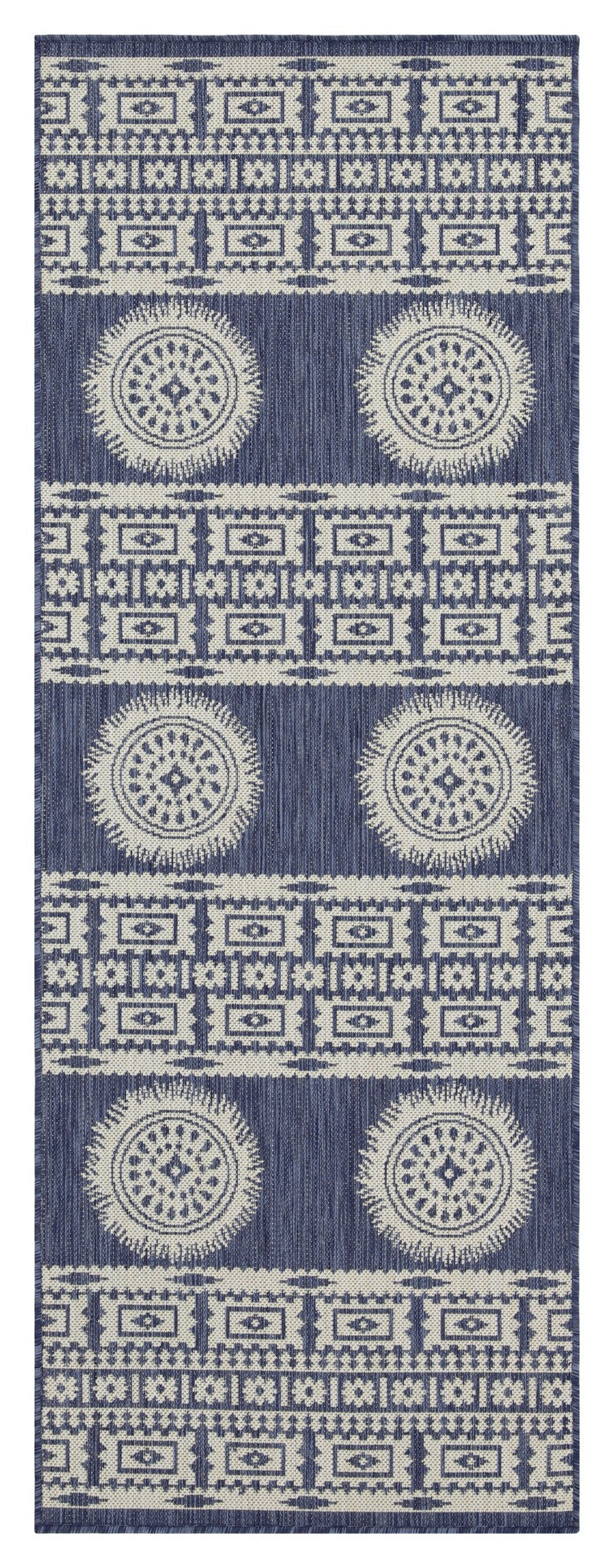Sunshine Collection Blue 5'3" x 7'3" Indoor/Outdoor Area Rug - Durable Polypropylene, Stain-Resistant, Easy Clean, Flatweave for Entryways & Patios