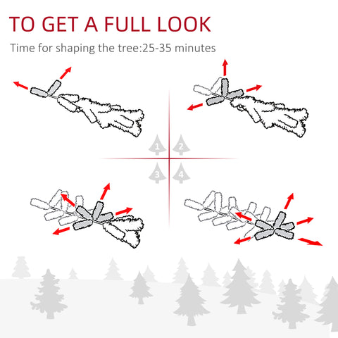 HOMCOM 9ft Snow-Flocked Slim Douglas Fir Artificial Christmas Tree, 550 Warm White LED Lights, 988 Realistic PVC Tips, Hinged Design, Sturdy Steel Base for Indoor Holiday Decor