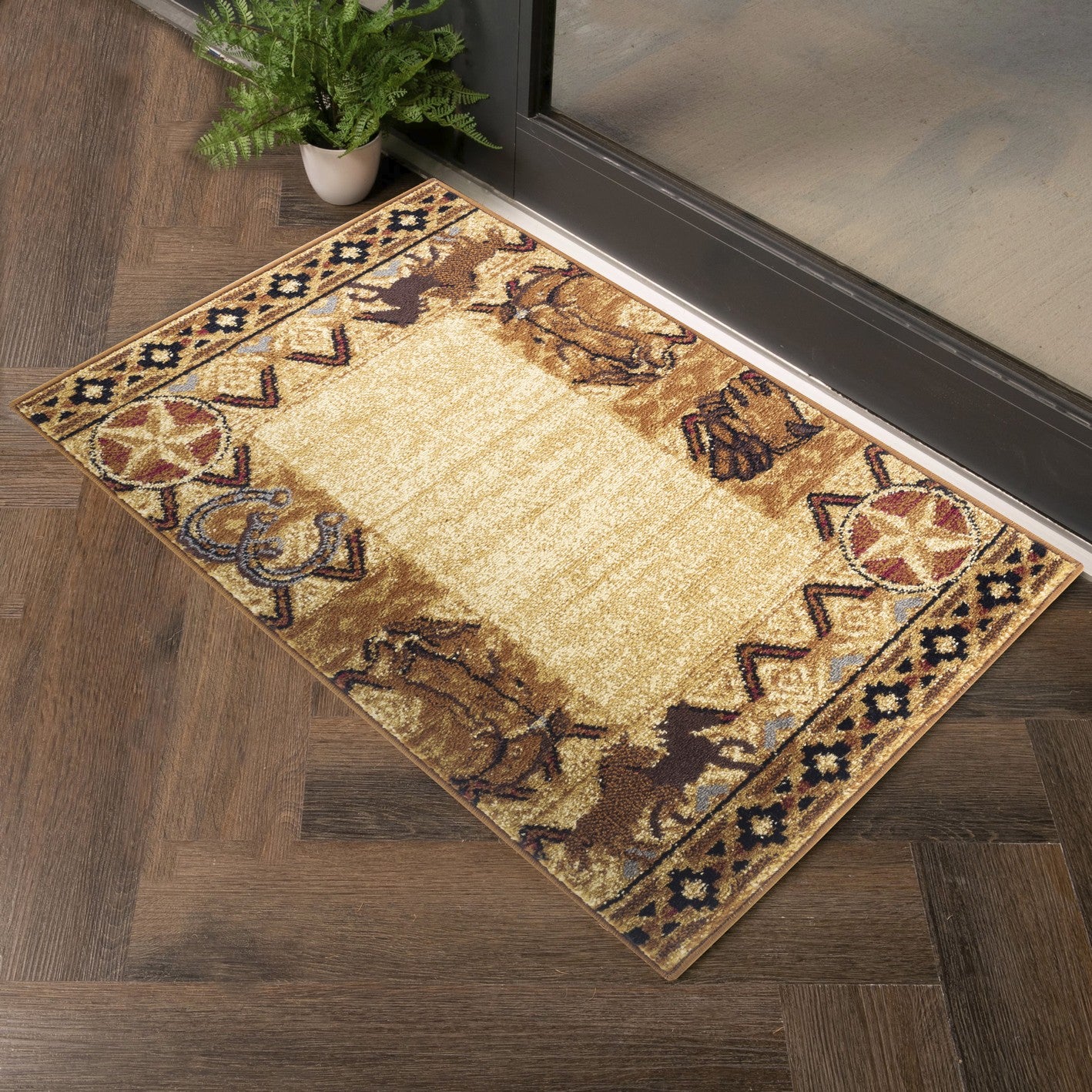 Tribes GC Southwest Area Rug - 5'3" x 7'3" Beige Polypropylene, 0.39" Pile, Stain-Resistant, Durable for High-Traffic Living Rooms &amp; Entryways, Made in Turkey