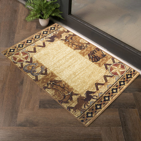 Tribes GC Southwest Area Rug - 5'3" x 7'3" Beige Polypropylene, 0.39" Pile, Stain-Resistant, Durable for High-Traffic Living Rooms &amp; Entryways, Made in Turkey