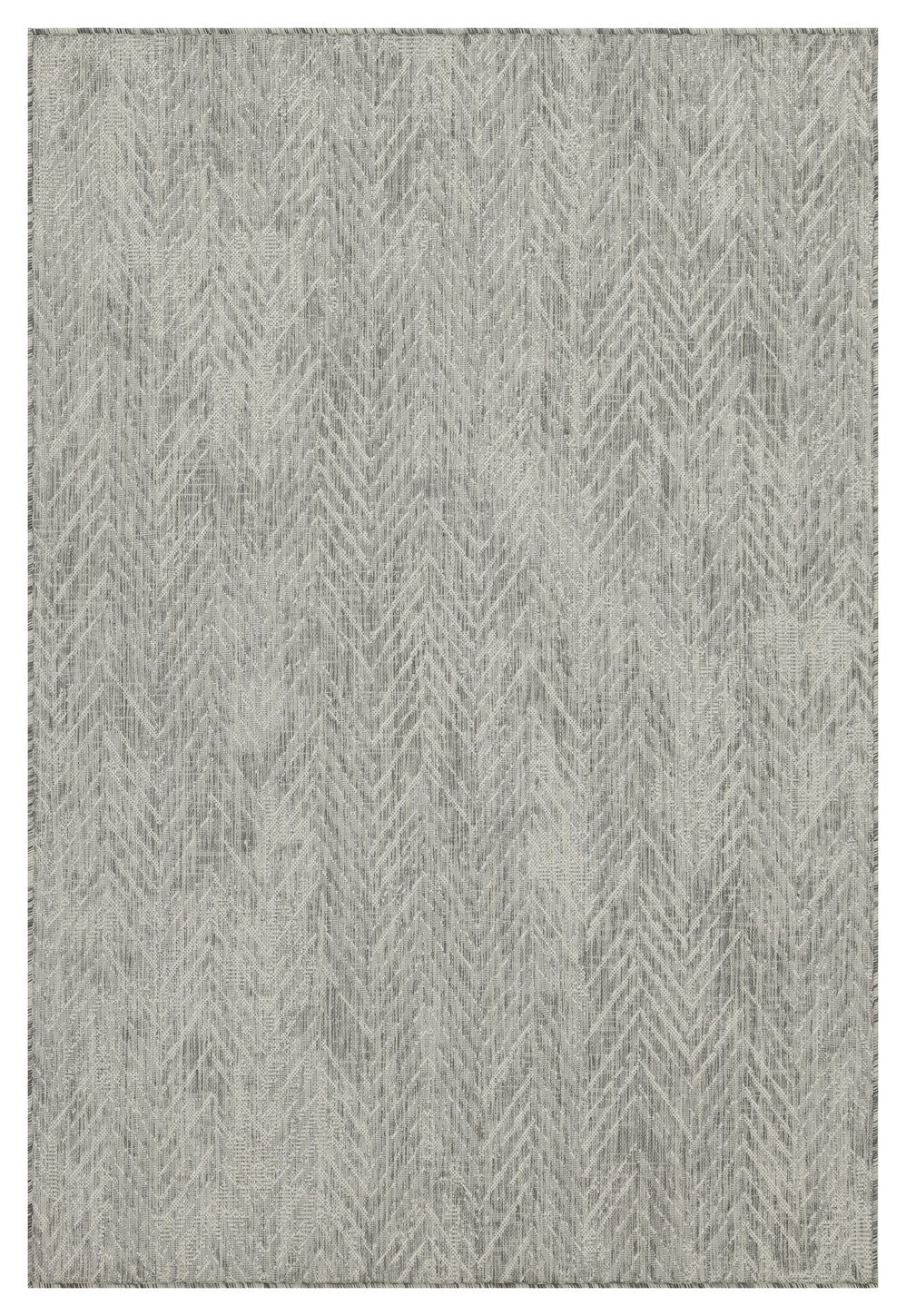 Sunshine GC_HAR2012 Silver 7'10" x 10'3" Indoor/Outdoor Area Rug - Durable Polypropylene, Stain Resistant, Easy Clean, Flatweave for Patios, Living Rooms, Entryways. Made in Turkey.