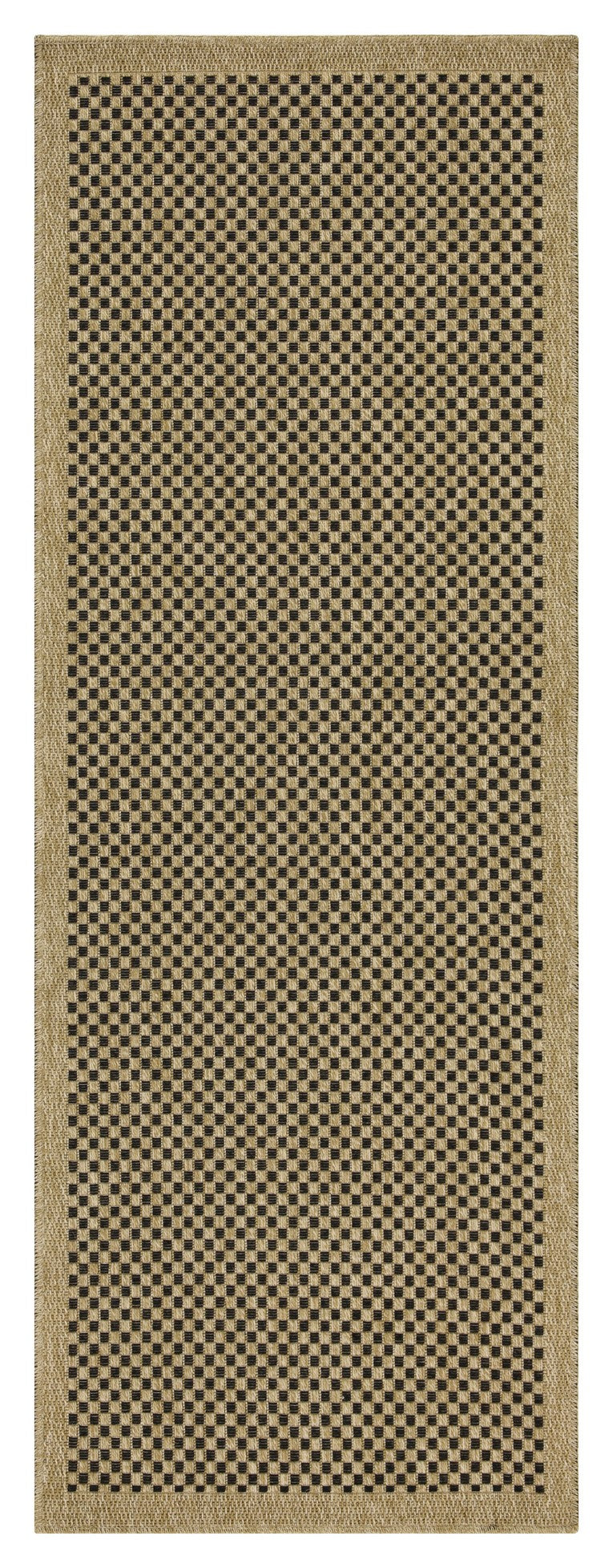 Earth Collection Jute/Black 7'10" x 10'3" Indoor/Outdoor Area Rug - Durable Polypropylene, Stain-Resistant, Easy Clean, Flatweave for High Traffic Areas &amp; Entryways